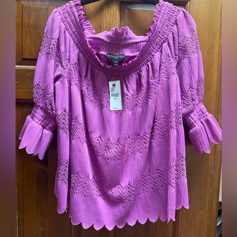 Purple Off the Shoulder Lined Women's Top